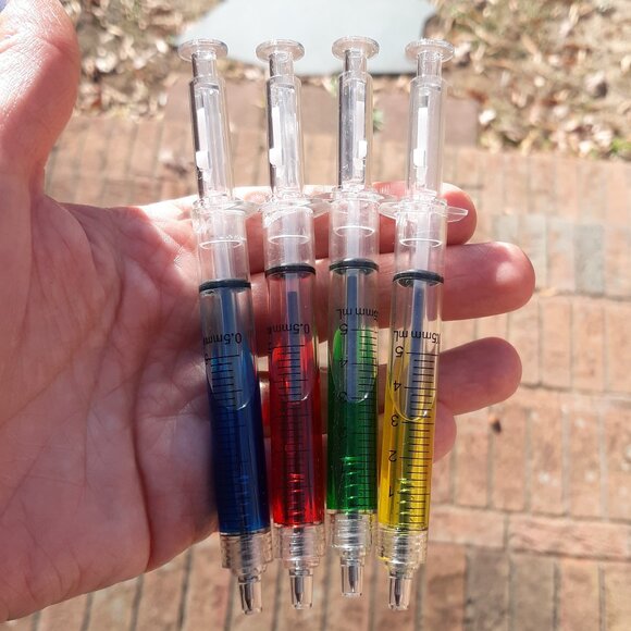 4 Piece Set Of Sy-ringe Nurse, Doctor Medical Funny Christmas Gift Pens - Picture 16 of 16